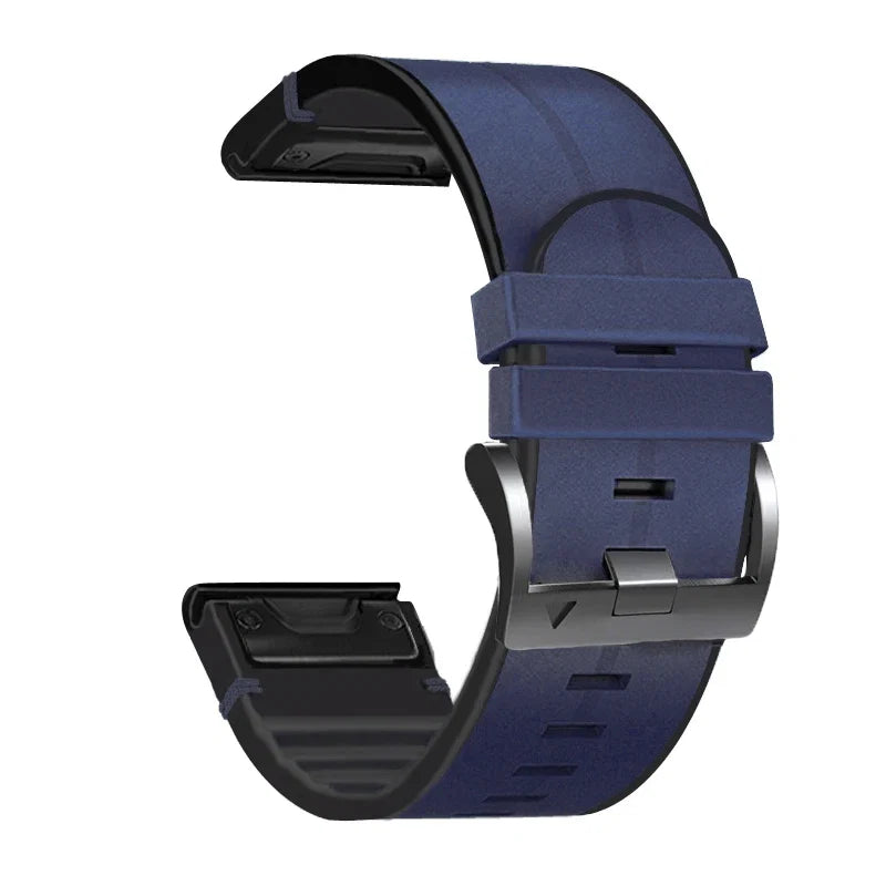 26mm 22mm Strap Bracelet For Garmin Fenix 7 7X 6 6X Pro 5X Plus 3HR 945 955 Tactix Bravo Delta Mk2i Leather Silicone Watch Band