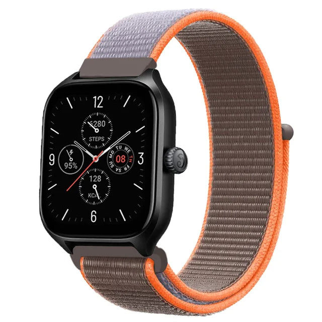 20mm 22mm Nylon Loop Strap for Amazfit GTR 42 47mm/GTR2/2e/3/3 Pro/4/GTS/GTS2/mini/3/4 Bracelet for Amazfit Bip-U-S/Stratos 2 2S