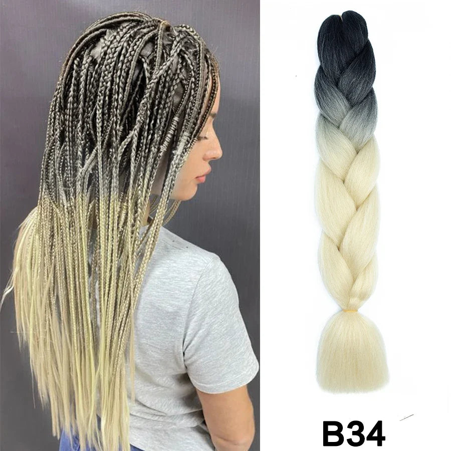 Jumbo Braiding Hair Synthetic Crochet Braids Hair Knotless Braids For Box Braids Senegales Tribal Braids Yaki Hair Extensions