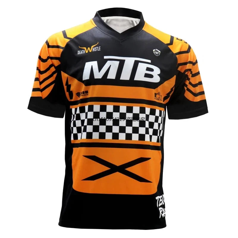 Quick Dry Summer MTB Jersey Short Sleeve Downhill T Shirt Cycling Motocross DH Wear BMX Mountain Bike Clothing