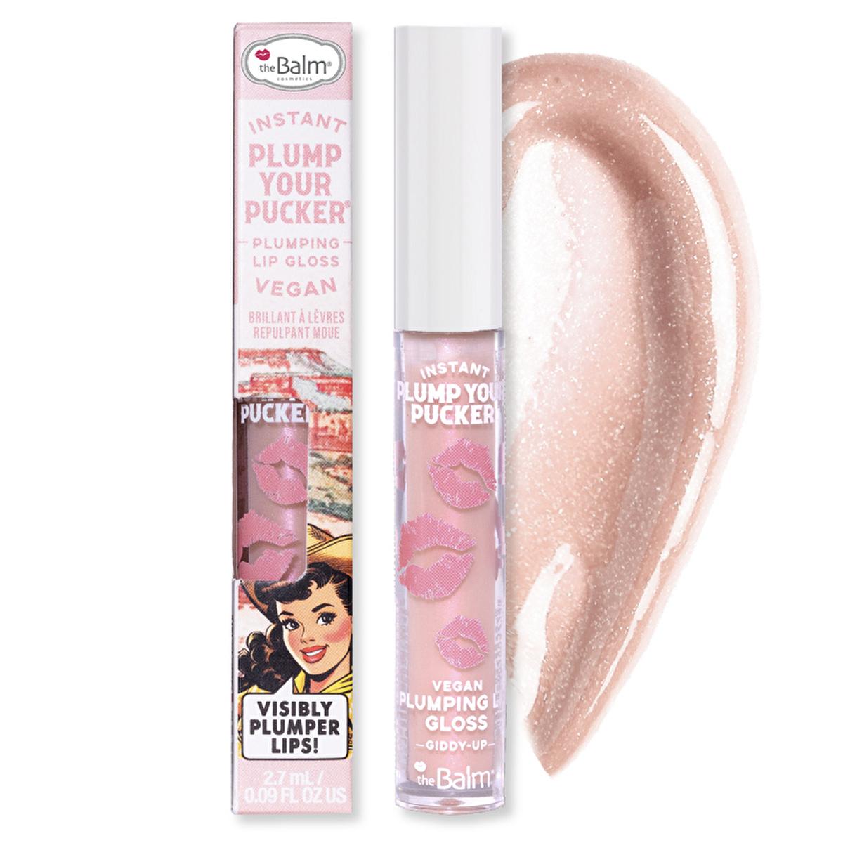 theBalm Instant Plump Your Pucker Lip Plumper Gloss: Get Fuller, Hydrated Lips Naturally. Vegan, Cruelty-Free, Non-Sticky, Available in 5 Stunning Shades
