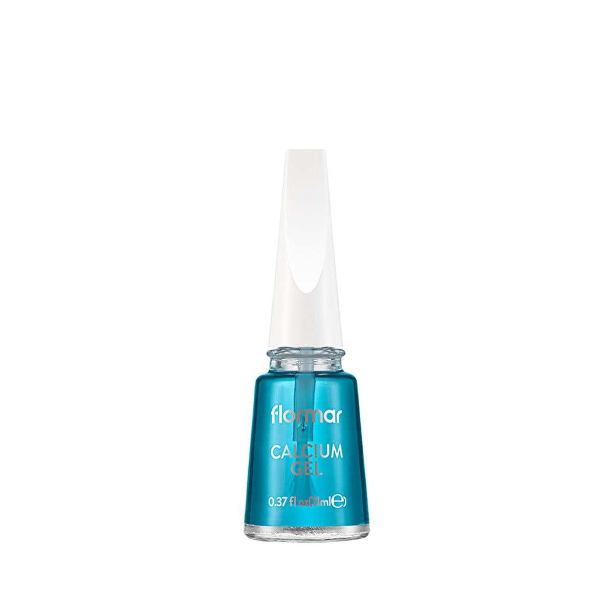 Flormar Calcium Gel Nail Strengthening Base Coat & Nail Polish - Nourishing, Glossy Finish, Nail Care for Weak Brittle Nails