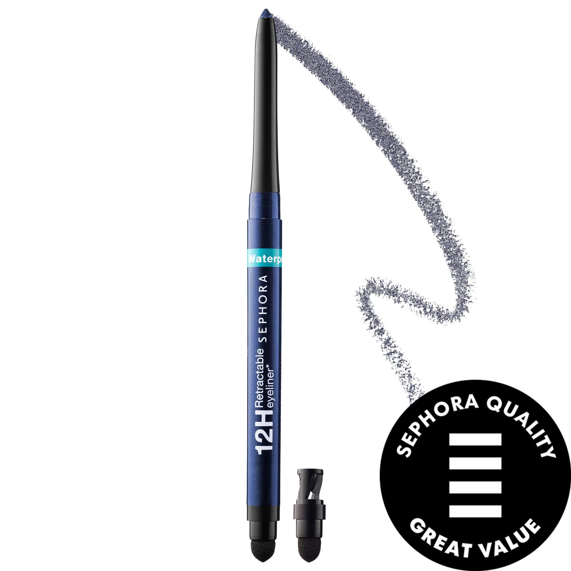Waterproof 12HR Retractable Eyeliner Pencil: Smudge-Proof, Long-Lasting, & Creamy for Intense Eye Definition