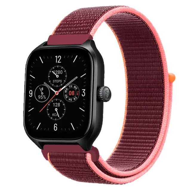 20mm 22mm Nylon Loop Band For Amazfit GTS 4/3/3pro/2e/GTS 2 Mini/GTR 4 47mm/GTR 2/Stratos 2 3 Strap For Amazfit Bip 3 Pro Correa