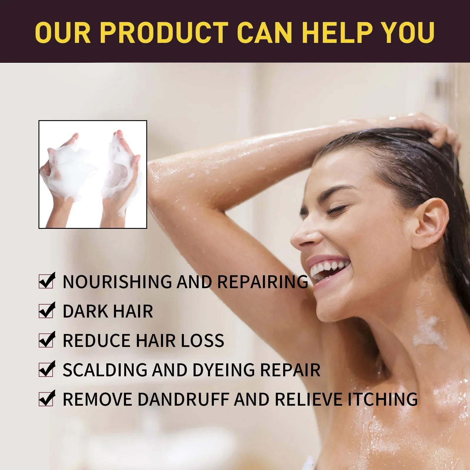 100ml Black Hair Shampoo 3 In1 Hair Dye Shampoo Repairing and Softening Shampoo Moisturizing Cleaning Hair Care for Women Men