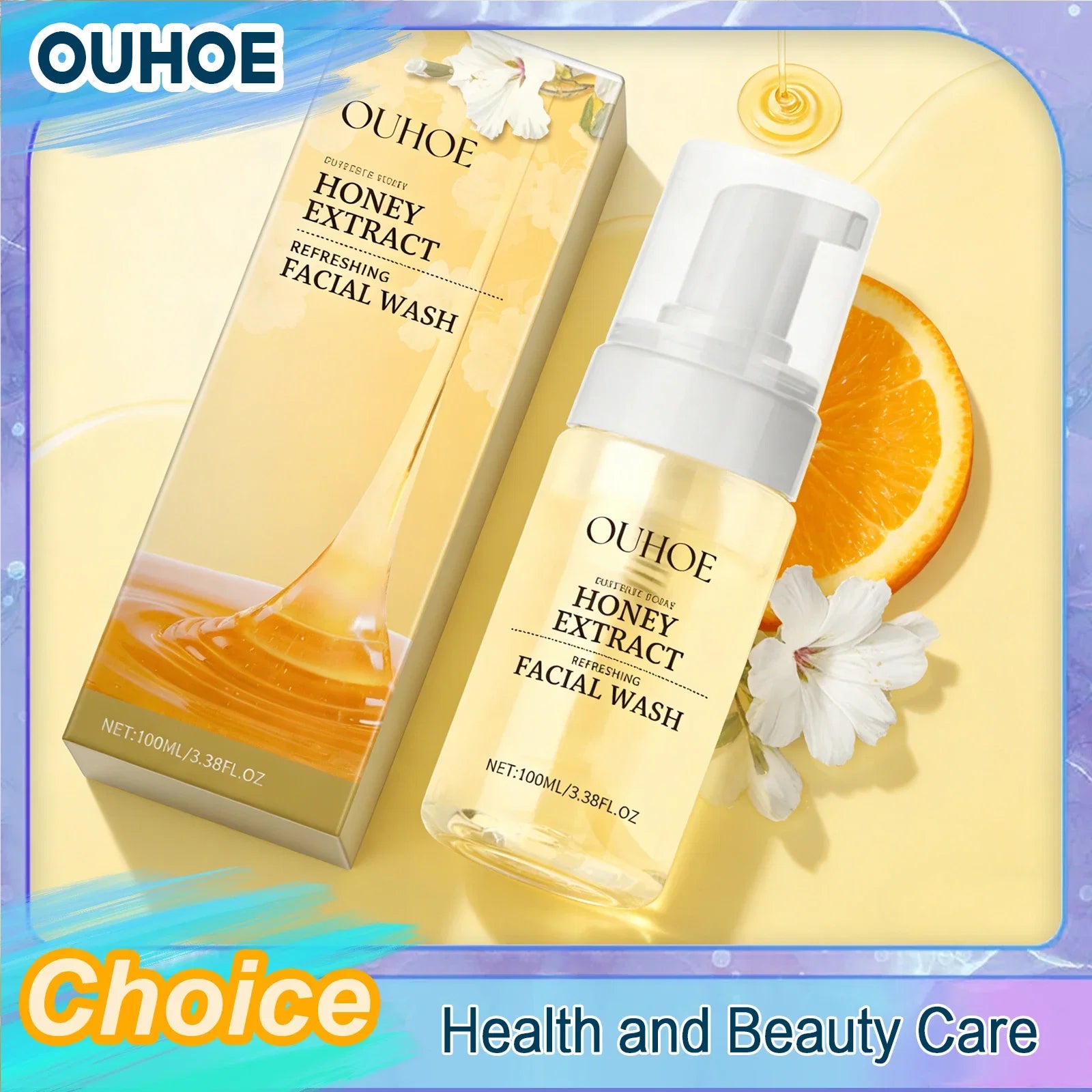 Honey Facial  Foaming Cleanser Gentle Oil Control Reduce Acne Blackhead Purify Pore Soothing Relieve Redness Hydrating Face Wash