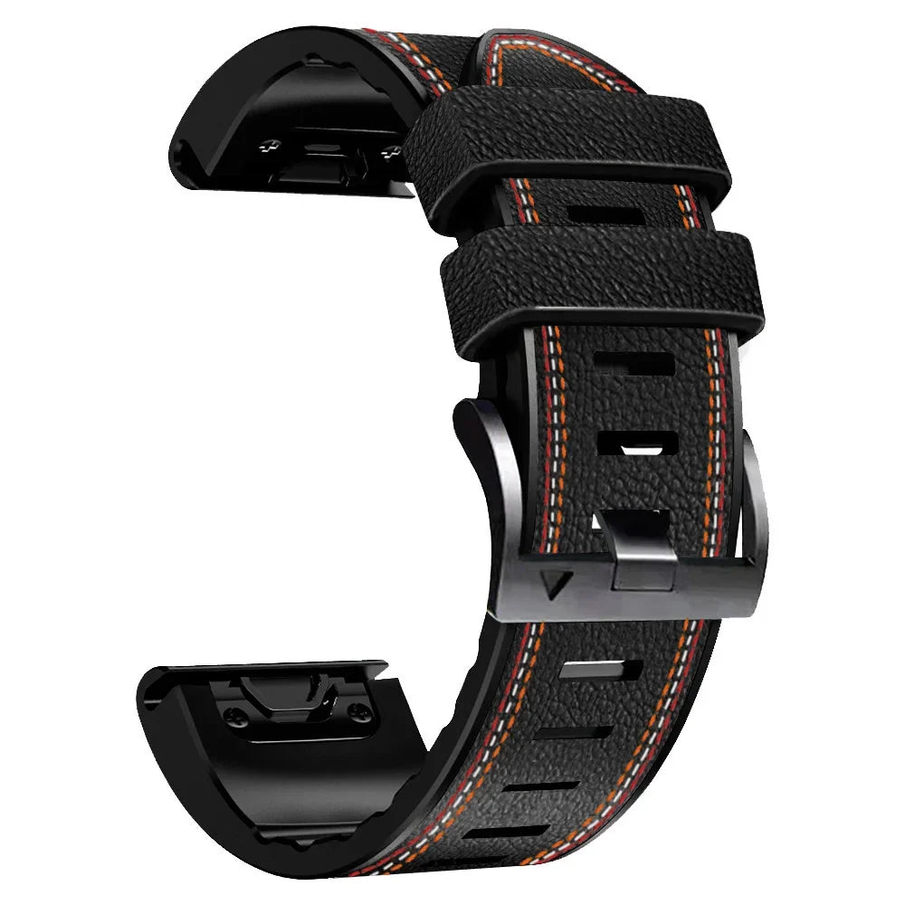 26mm 22mm Strap Bracelet For Garmin Fenix 7 7X 6 6X Pro 5X Plus 3HR 945 955 Tactix Bravo Delta Mk2i Leather Silicone Watch Band