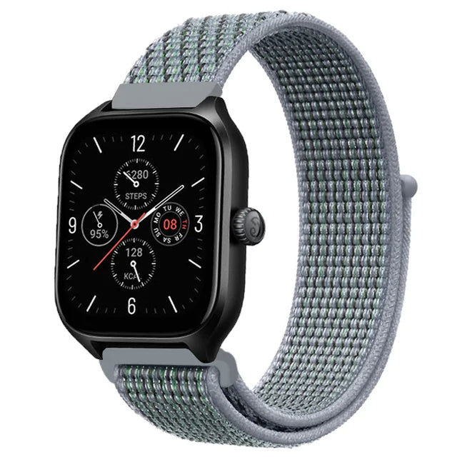 20mm 22mm Nylon Loop Band For Amazfit GTS 4/3/3pro/2e/GTS 2 Mini/GTR 4 47mm/GTR 2/Stratos 2 3 Strap For Amazfit Bip 3 Pro Correa