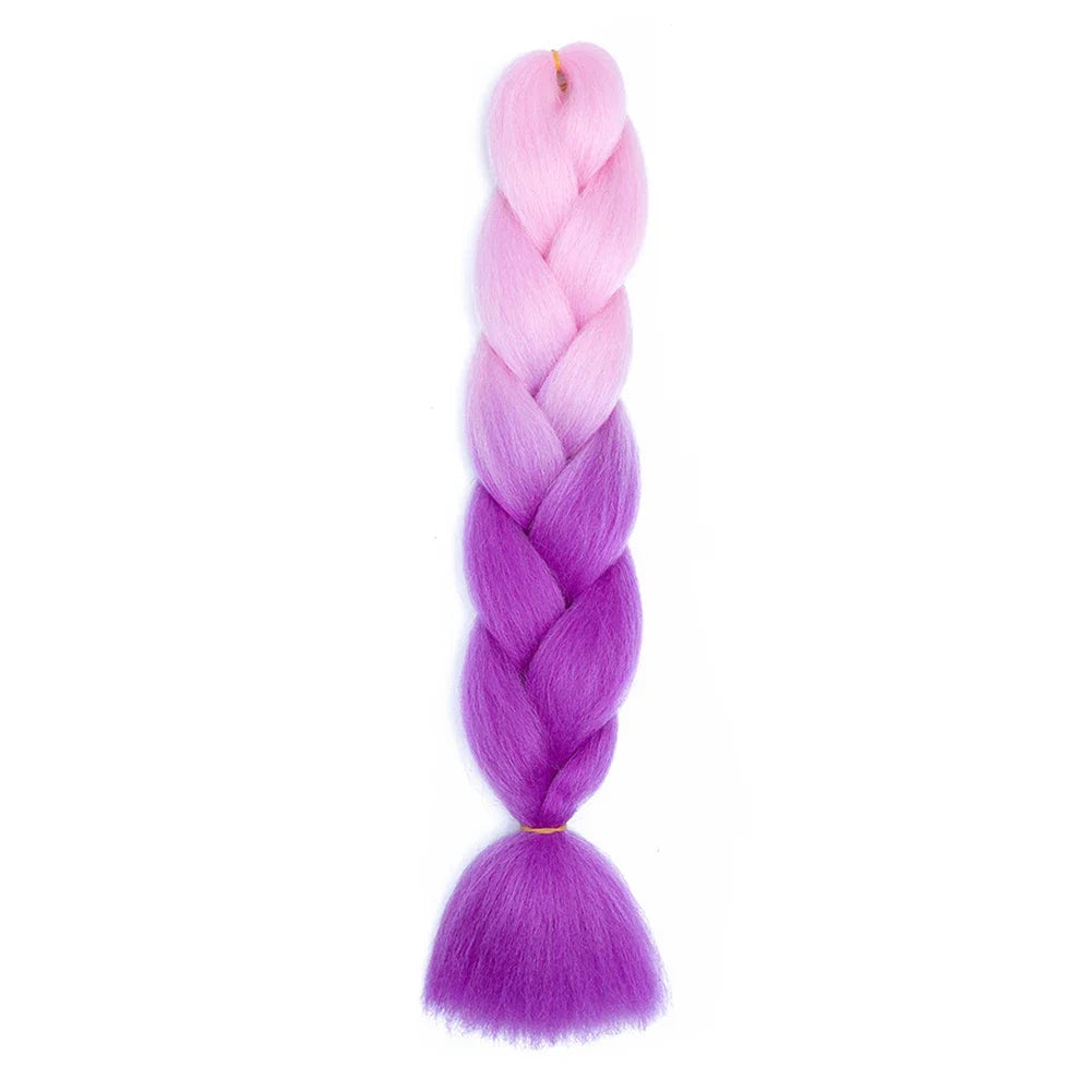 AZQUEEN 24 Inch Jumbo Braids Extensions Synthetic Braiding Hair Afro Ombre Color kanekalon Hair for Children Braid