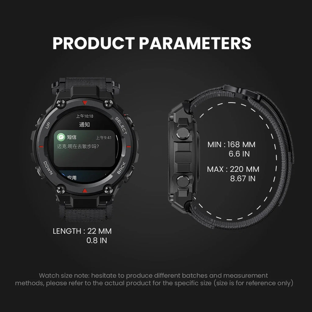 Nylon Strap For Amazfit T-rex  2 3 Ultra Watch Band For Huami Amazfit Trex Pro T Rex  Sport Belt Smartwatch Bracelet Accessories