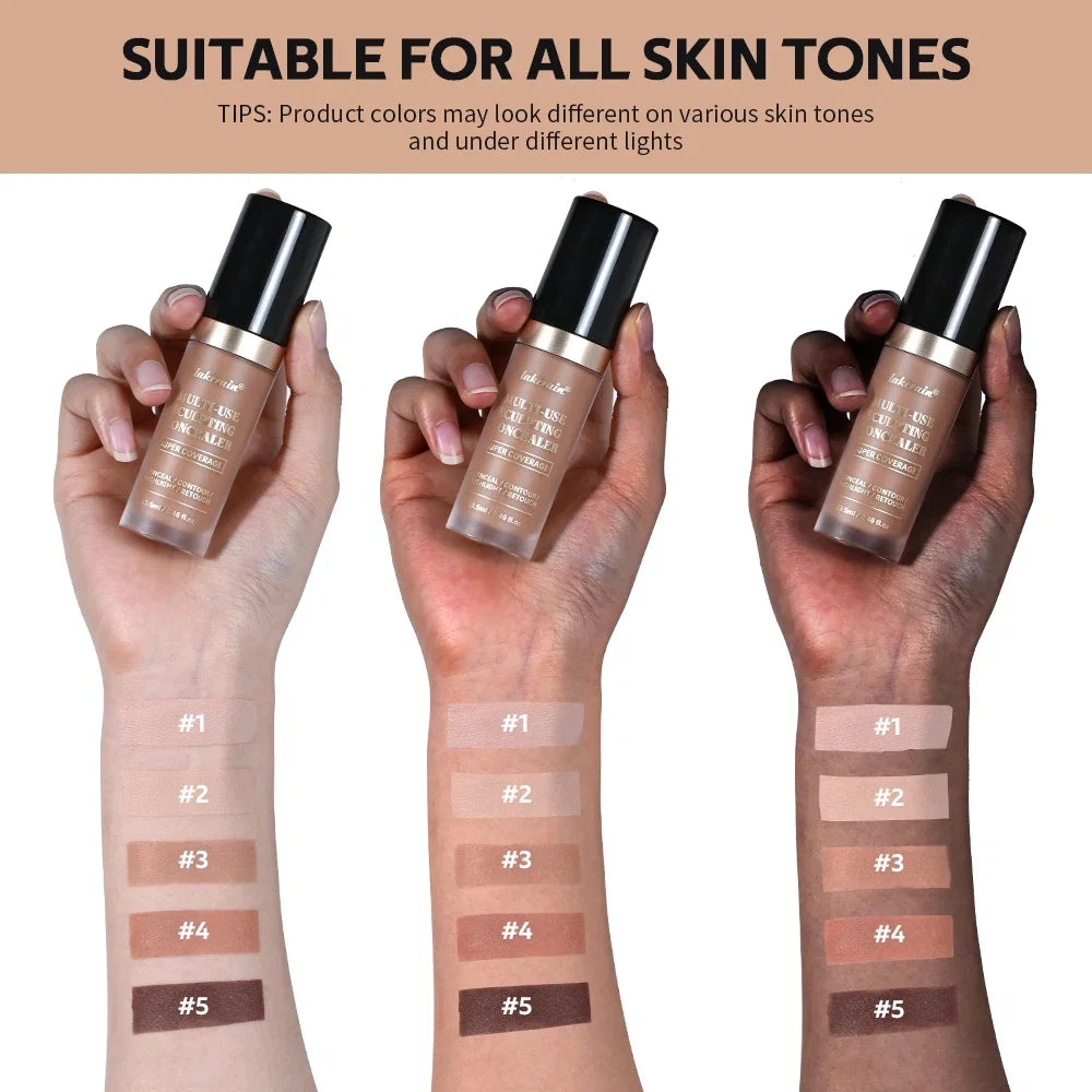 Waterproof Liquid Concealer Matte High Coverage Oil Control Cover Acne Dark Circles Foundation Modify Face Contouring Cosmetics