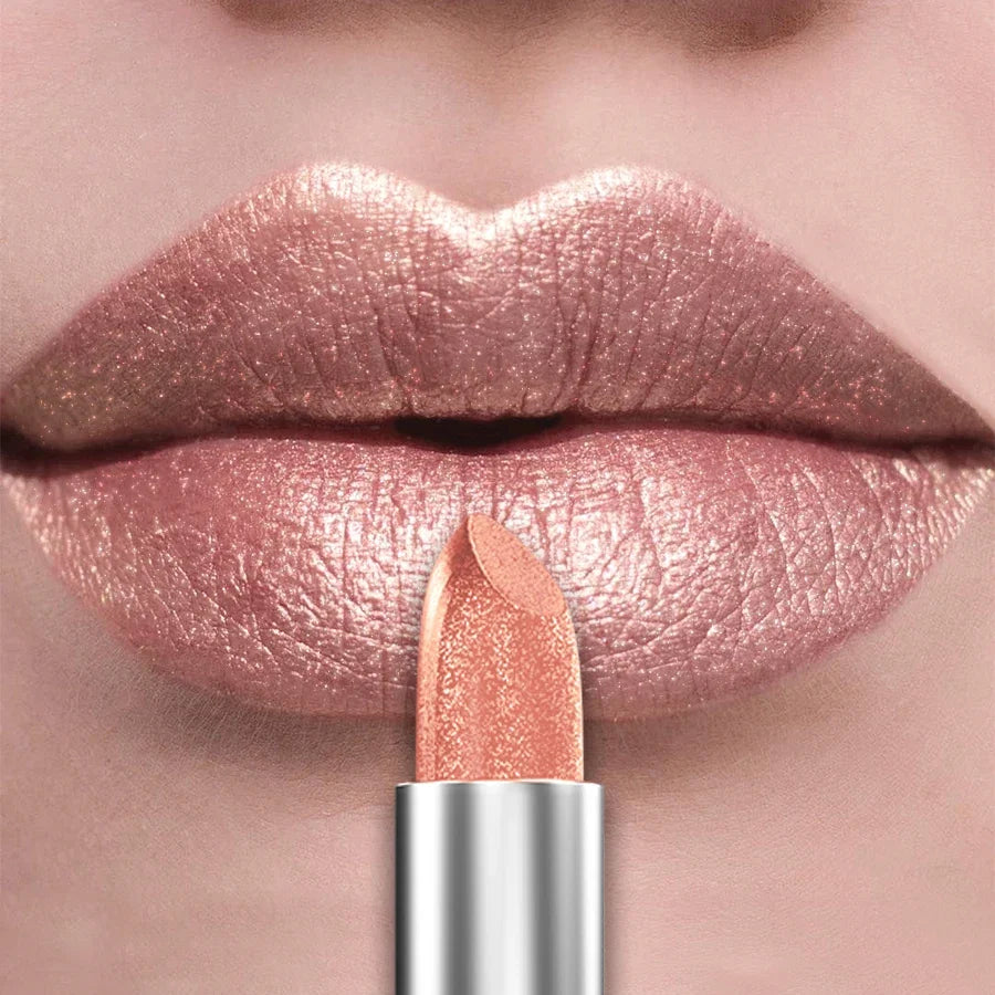21Colors Bold & Intense Glitter Shiny Metallic Lipstick Pearlescent Lip Tint,Long Lasting Lip Senior Matte Lip Makeup Gifts for