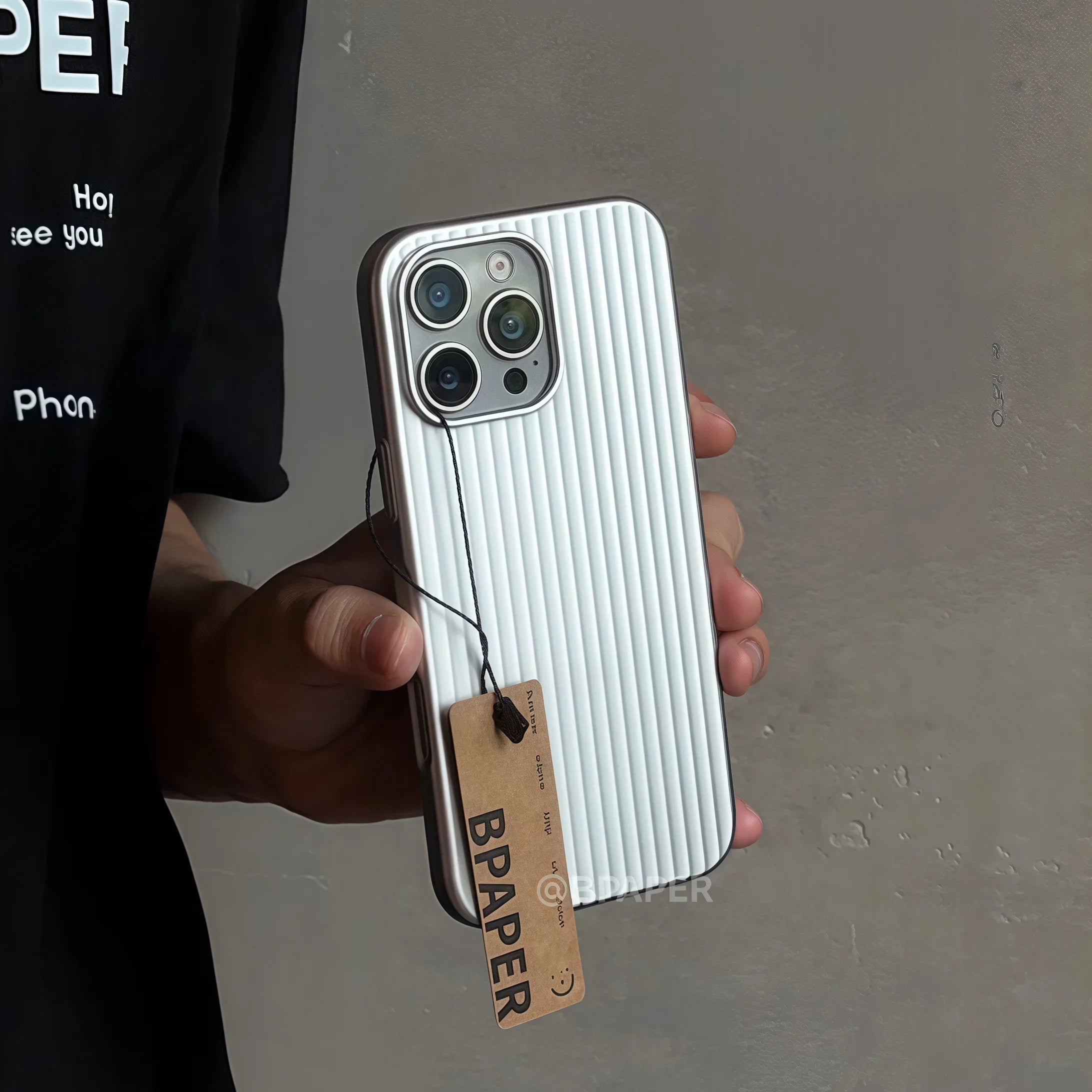Hard Back Case For iphone 17 16 Pro Max 17 16 Pro Natural Titanium glossy Color corrugated stripe anti-fingerprint Luxury Cover