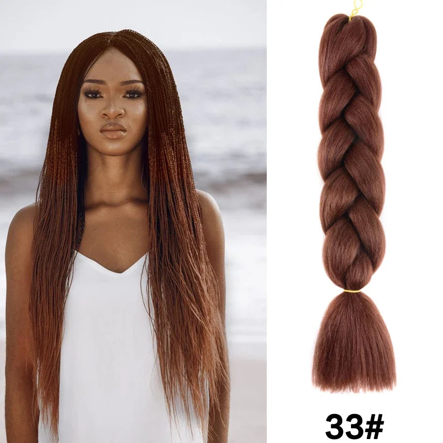 Jumbo Braiding Hair Synthetic Crochet Braids Hair Knotless Braids For Box Braids Senegales Tribal Braids Yaki Hair Extensions