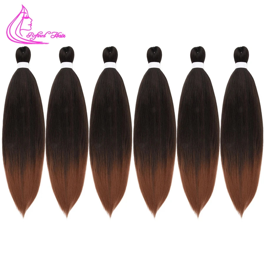 Easy Braiding Hair 26 inch long Jumbo Braids Yaki Straight Crochet Synthetic Ombre Hair Extensions Low temperature Fiber 90g/ pc