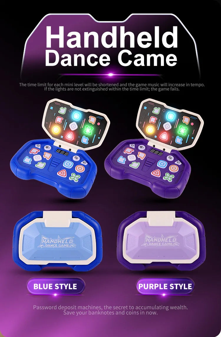 Push-button Quick Push Game Machine Toys Children Puzzles Decompression Music Level Games Breaking Handheld Flip Dancing Machine