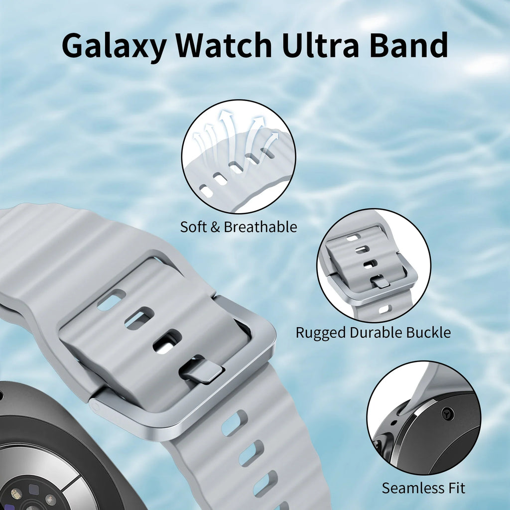 Original Strap for Samsung Galaxy Watch ultra strap 47mm Silicone Bracelet Galaxy Watch 5 pro/4/6 Classic/7 44mm 40mm 43 46 band