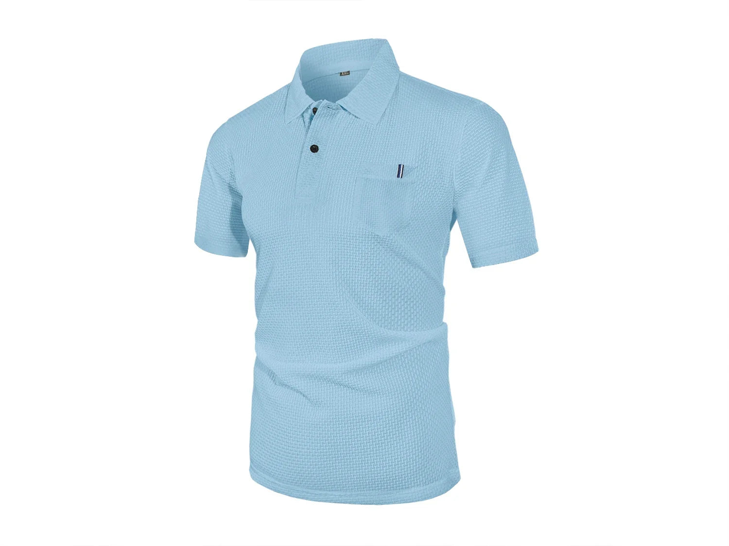 Cool Breeze Men’s Summer Ice Silk Lapel Pocket Polo Shirt