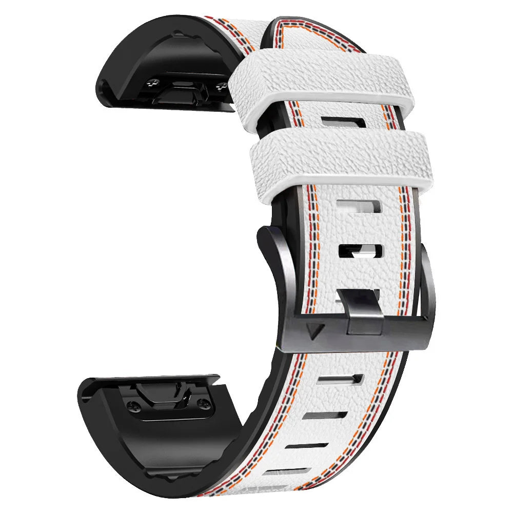 26mm 22mm Strap Bracelet For Garmin Fenix 7 7X 6 6X Pro 5X Plus 3HR 945 955 Tactix Bravo Delta Mk2i Leather Silicone Watch Band