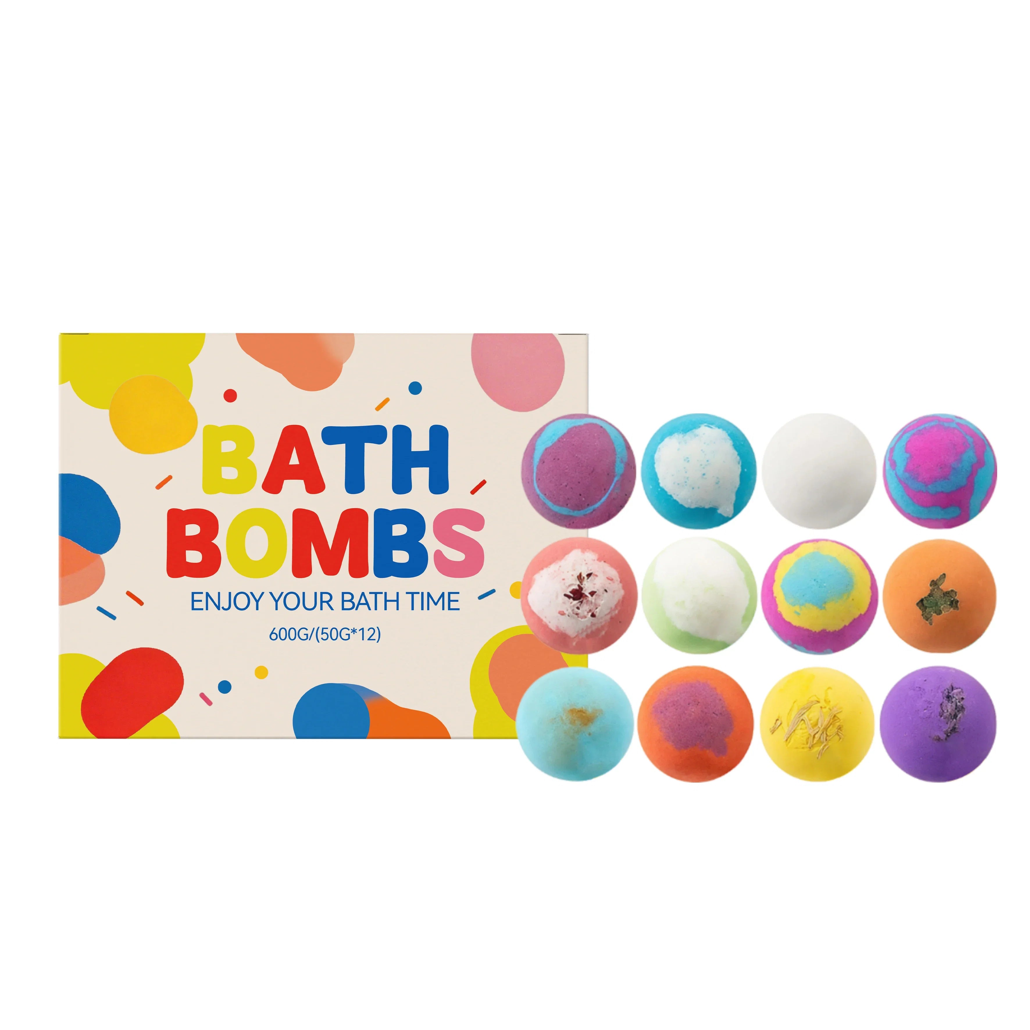 12pcs Bath Bombs Set with Surprise Toys Inside Natural Organic Bubble Bath Fizzies Balls Gift for Holiday Gift Set