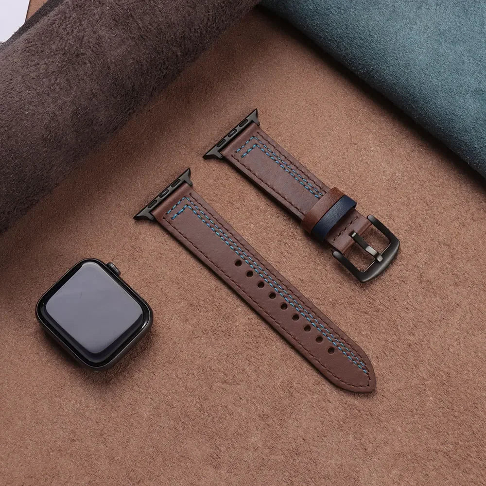 Leather loop strap For Apple watch band 45mm Ultra 49mm 41mm 42mm 38mm 41 44 45 mm bracelet iWatch series 9 8 7 3 4 5 6 se 40mm