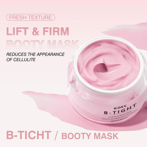 100ml KOEC B-TIGHT Lifting Firming Smoothing Booty Mask Body Cream Reduce Cellulite Hyaluronic Acid Brazil Pepper Guarana Seed