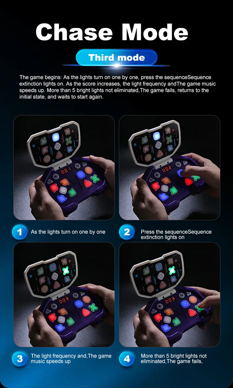 Push-button Quick Push Game Machine Toys Children Puzzles Decompression Music Level Games Breaking Handheld Flip Dancing Machine