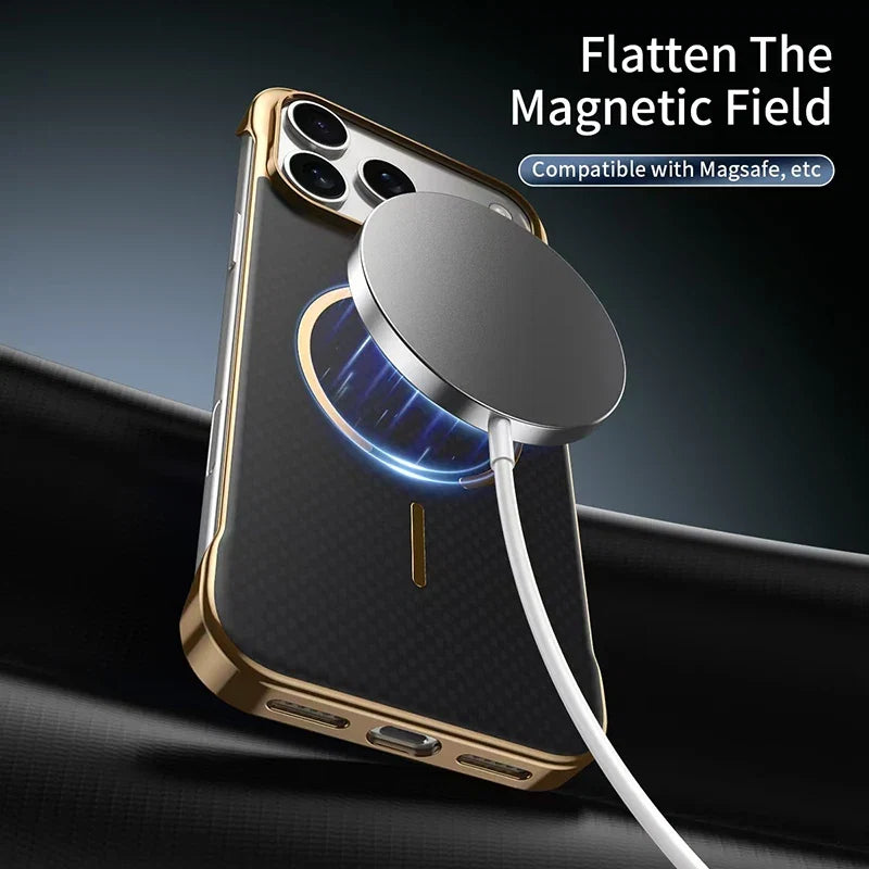 Kevlar Edge Wireless Charging Case for iPhone 17 Pro Max 13 14 15 16