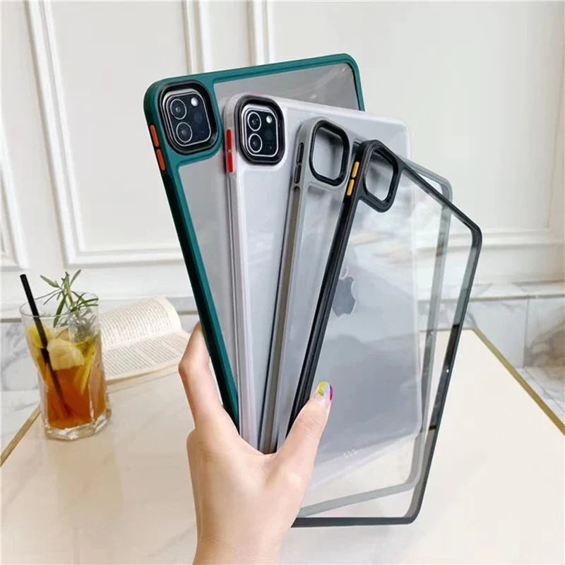 Clear Transparent Case For iPad Air 4 5 Pro 2024 11 12.9 10.2 13 MINI 6 7 8 9 10 Generation Sleeve Shockproof Hard Cover Funda