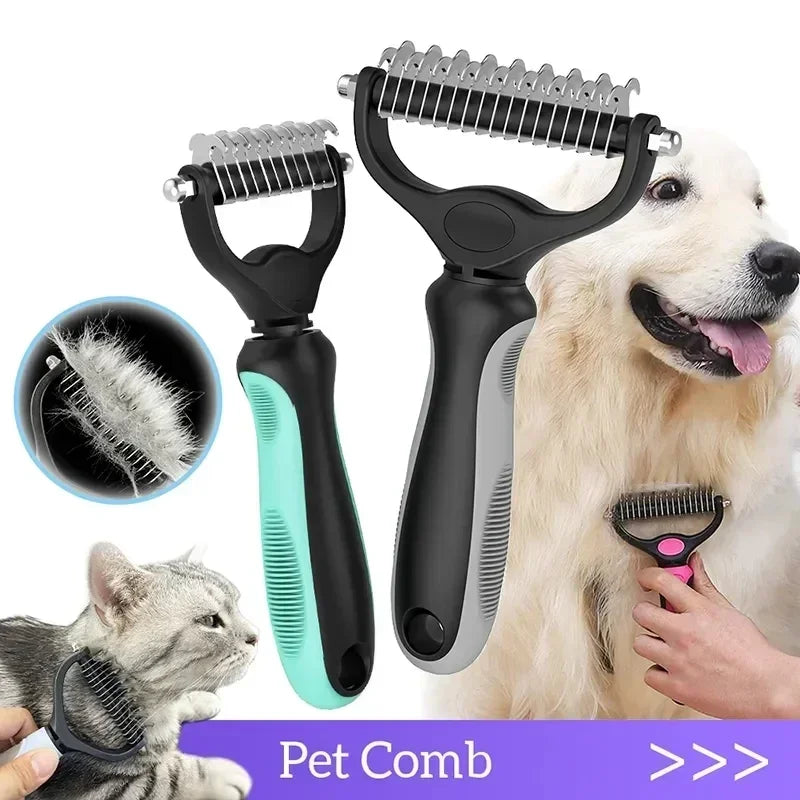 Double Sided Stainless Steel Pet Grooming Brush Dog Cat Hair Remover Comb Tangle Removal Pet Supplies