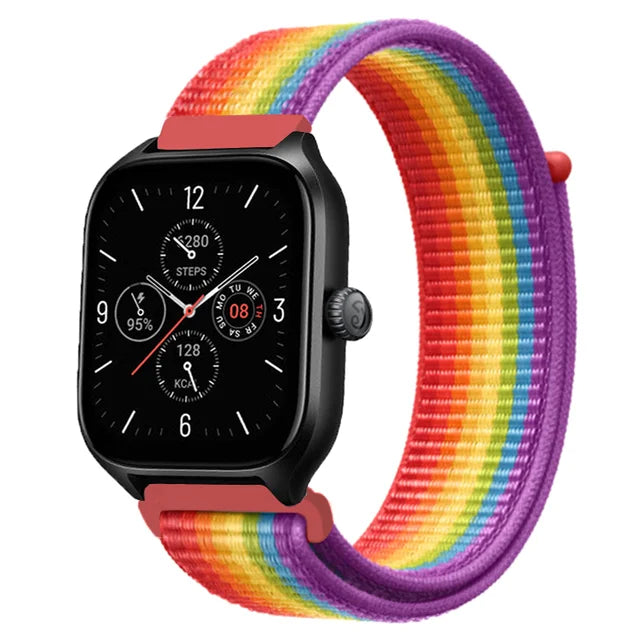 20mm 22mm Nylon Loop Strap for Amazfit GTR 42 47mm/GTR2/2e/3/3 Pro/4/GTS/GTS2/mini/3/4 Bracelet for Amazfit Bip-U-S/Stratos 2 2S