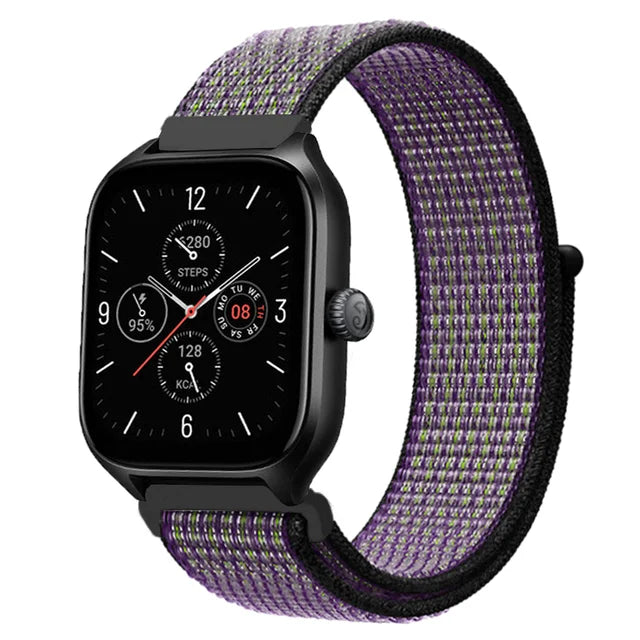 20mm 22mm Nylon Loop Strap for Amazfit GTR 42 47mm/GTR2/2e/3/3 Pro/4/GTS/GTS2/mini/3/4 Bracelet for Amazfit Bip-U-S/Stratos 2 2S