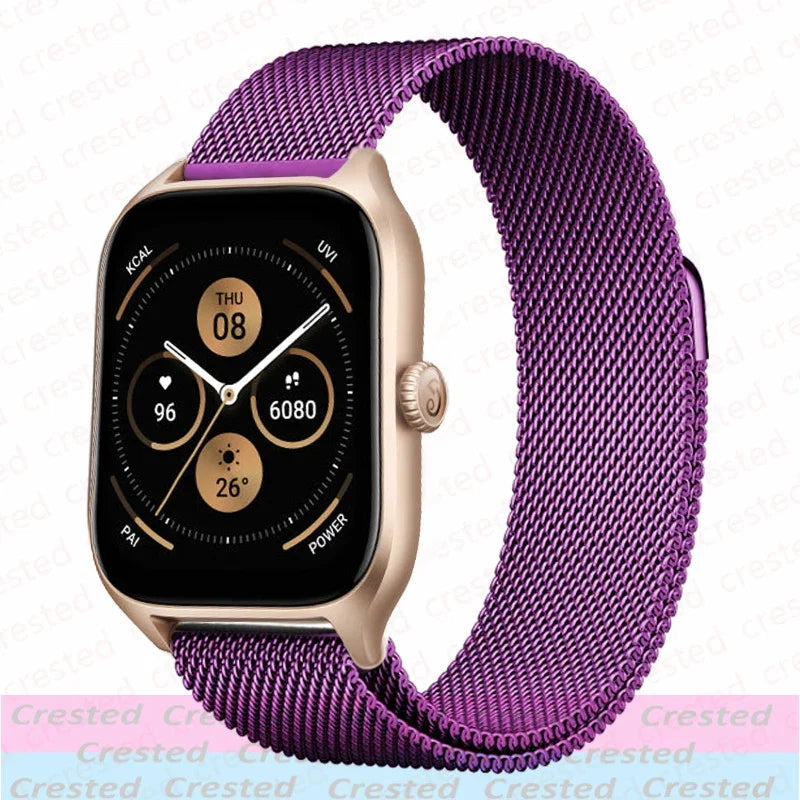 20mm/22mm Milanese band For Amazfit GTS/2/2e/3/4/GTS2 Mini/GTR 42mm/47mm/GTR2/3/4/Pro stratos Metal Bracelet Amazfit bip strap