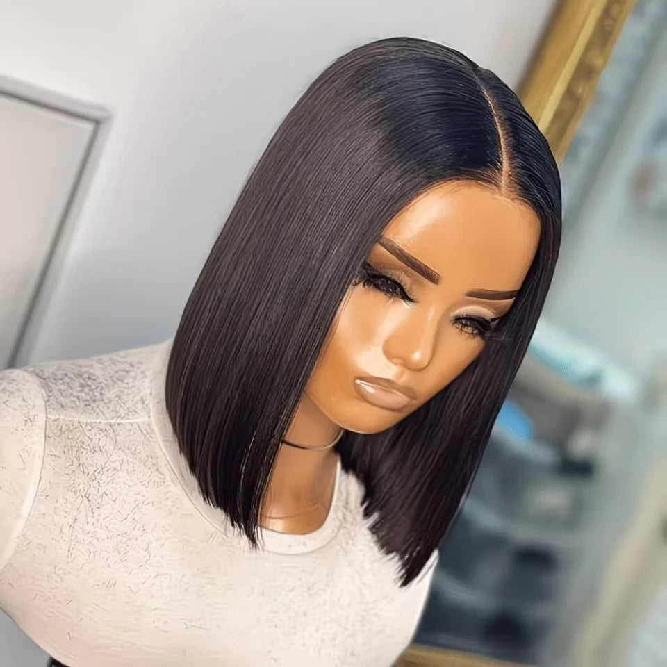 5x5 HD Lace Bob Wig Human Hair 180% 200% Density Straight 5x5 Bob Lace Frontal Wigs Human Hair Short Straight Lace Closure Bob Wigs for Women