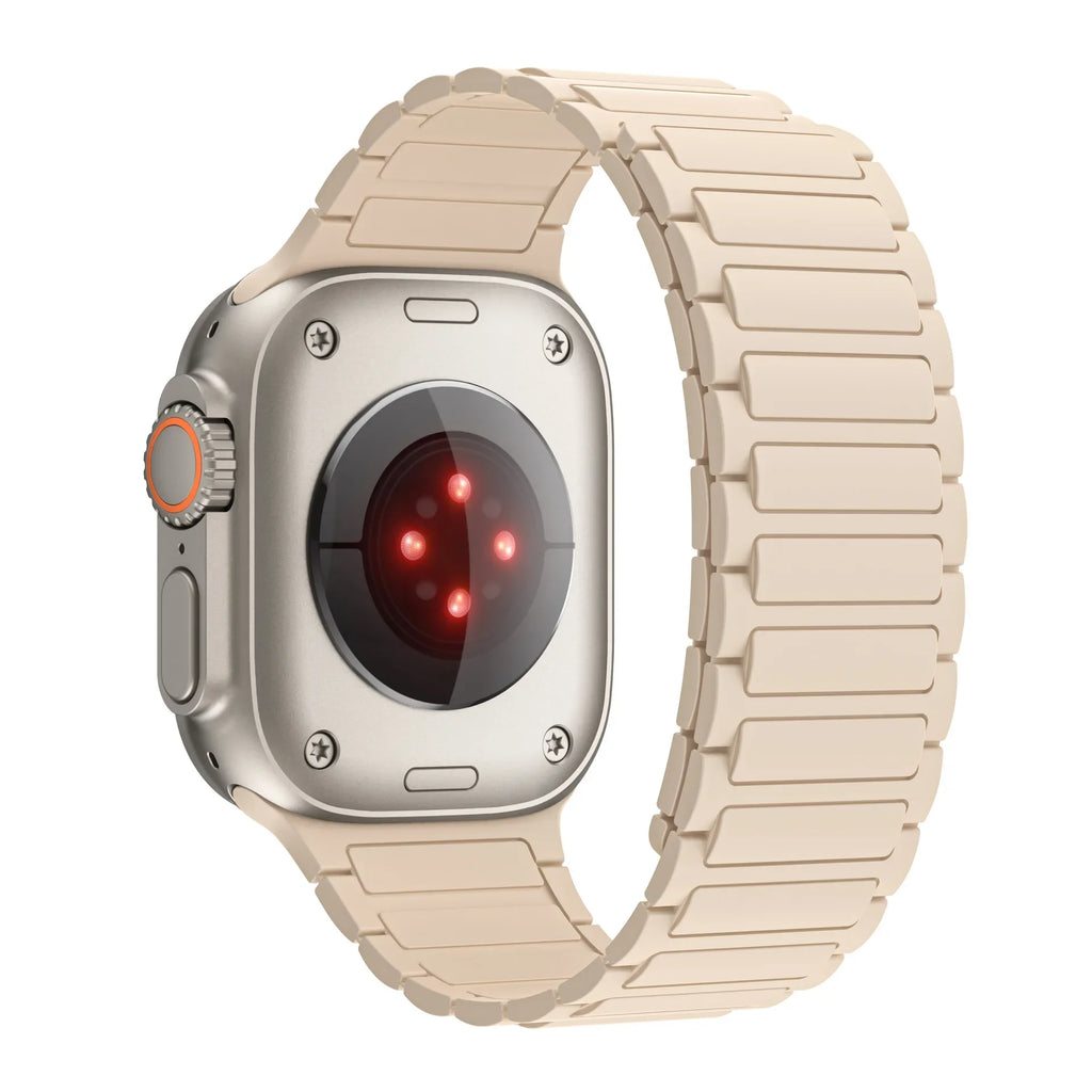 Magnetic sports band for Apple Watch Ultra 2 49mm 45mm 44 42mm 38 40 41mm silicone strap for iWatch series 9 8 7 6 5 4 se 3 loop