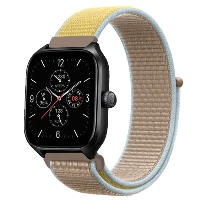 20mm 22mm Nylon Loop Strap for Amazfit GTR 42 47mm/GTR2/2e/3/3 Pro/4/GTS/GTS2/mini/3/4 Bracelet for Amazfit Bip-U-S/Stratos 2 2S