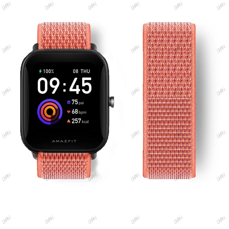 20mm/22mm watch band For Amazfit GTR/GTS 4-3-2-2e/GTR 42mm-47mm/bip-U-S-lite Nylon Loop strap sport correa amazfit gts 4-2 mini