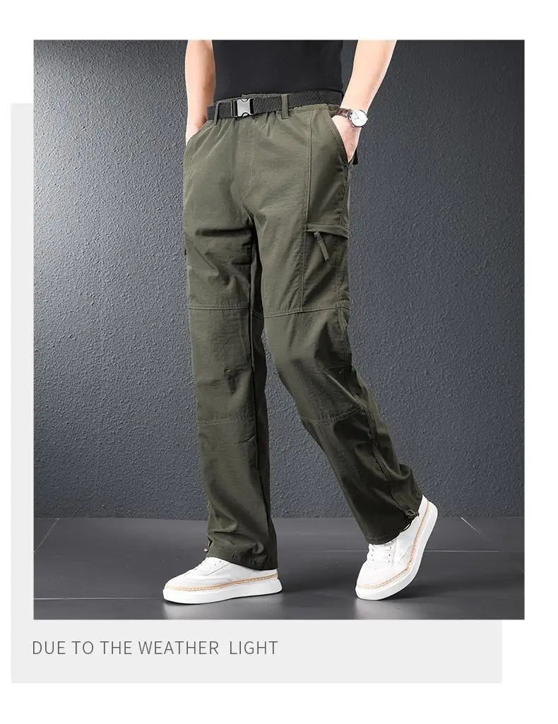 Men’s 2026 Ice Silk Quick Dry Hiking & Travel Pants – Lightweight Outdoor Casual Summer Wear