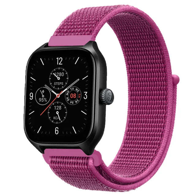 20mm 22mm Nylon Loop Strap for Amazfit GTR 42 47mm/GTR2/2e/3/3 Pro/4/GTS/GTS2/mini/3/4 Bracelet for Amazfit Bip-U-S/Stratos 2 2S