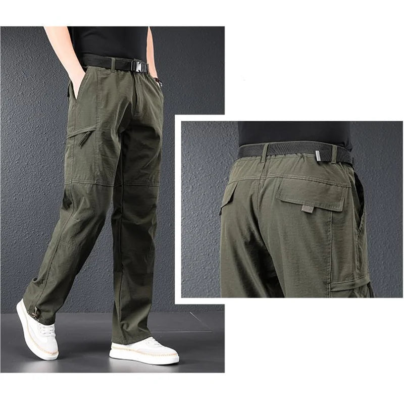 Men’s 2026 Ice Silk Quick Dry Hiking & Travel Pants – Lightweight Outdoor Casual Summer Wear
