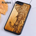 Krajews Natural Bamboo Wood Soft Phone Case Cover For iPhone 16 15 SE2020 14 6 7 8 plus 11 12 13 pro max Plus coque Fundas