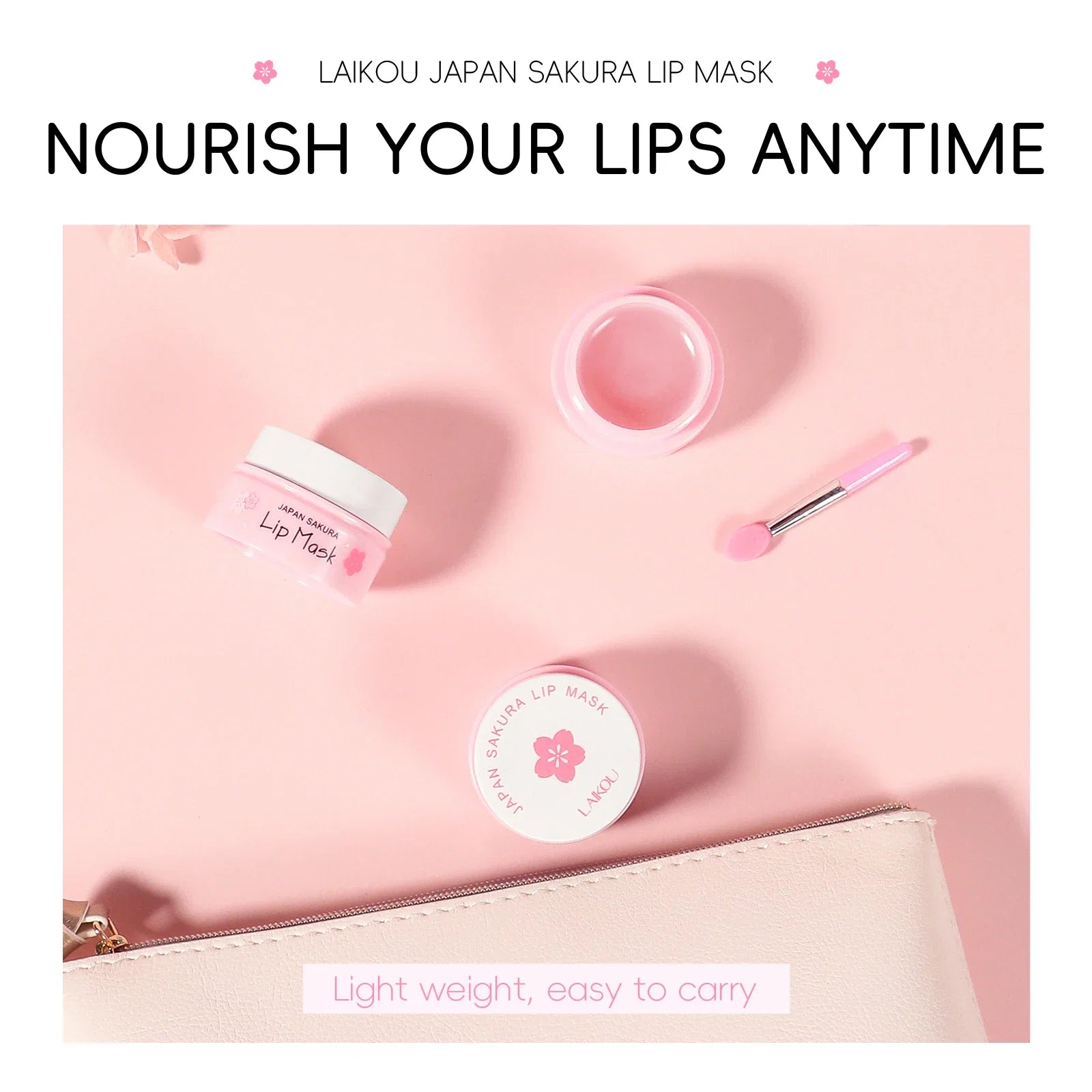 LAIKOU Sakura Lip Mask - Overnight Hydrating Lip Balm for Plump Lip Lines Beauty Care