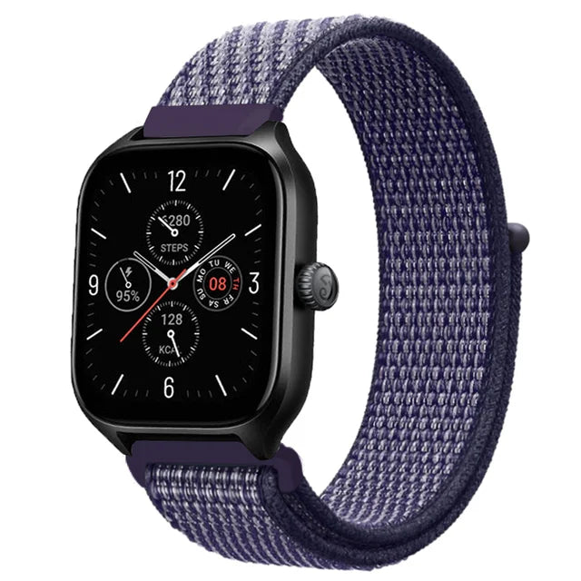 20mm 22mm Nylon Loop Strap for Amazfit GTR 42 47mm/GTR2/2e/3/3 Pro/4/GTS/GTS2/mini/3/4 Bracelet for Amazfit Bip-U-S/Stratos 2 2S