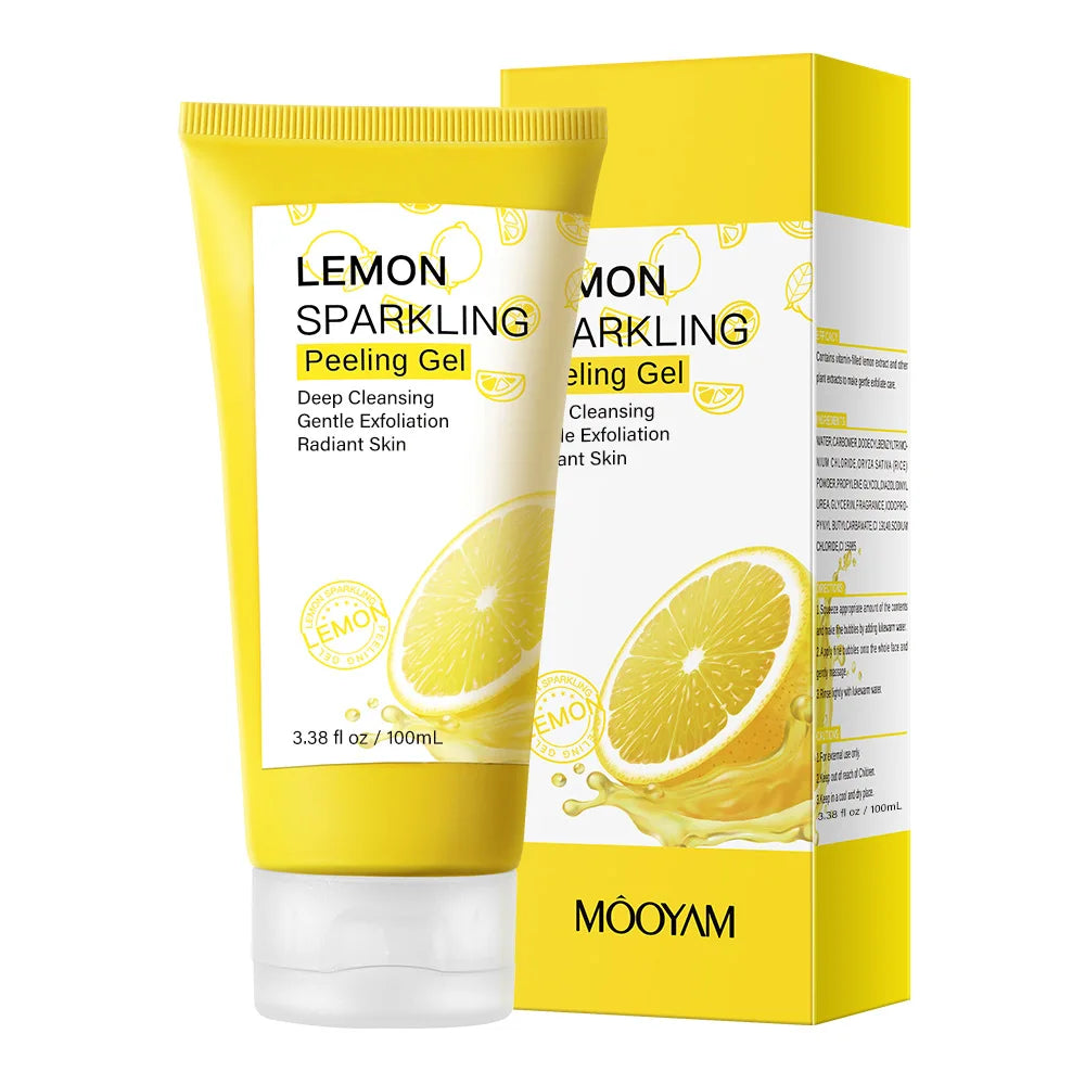 Lemon Face Wash Facial Cleanser Face Exfoliating Gel Moisturizing Remove Dead Skin Blackhead Exfoliator Facial Scrub Skin Care