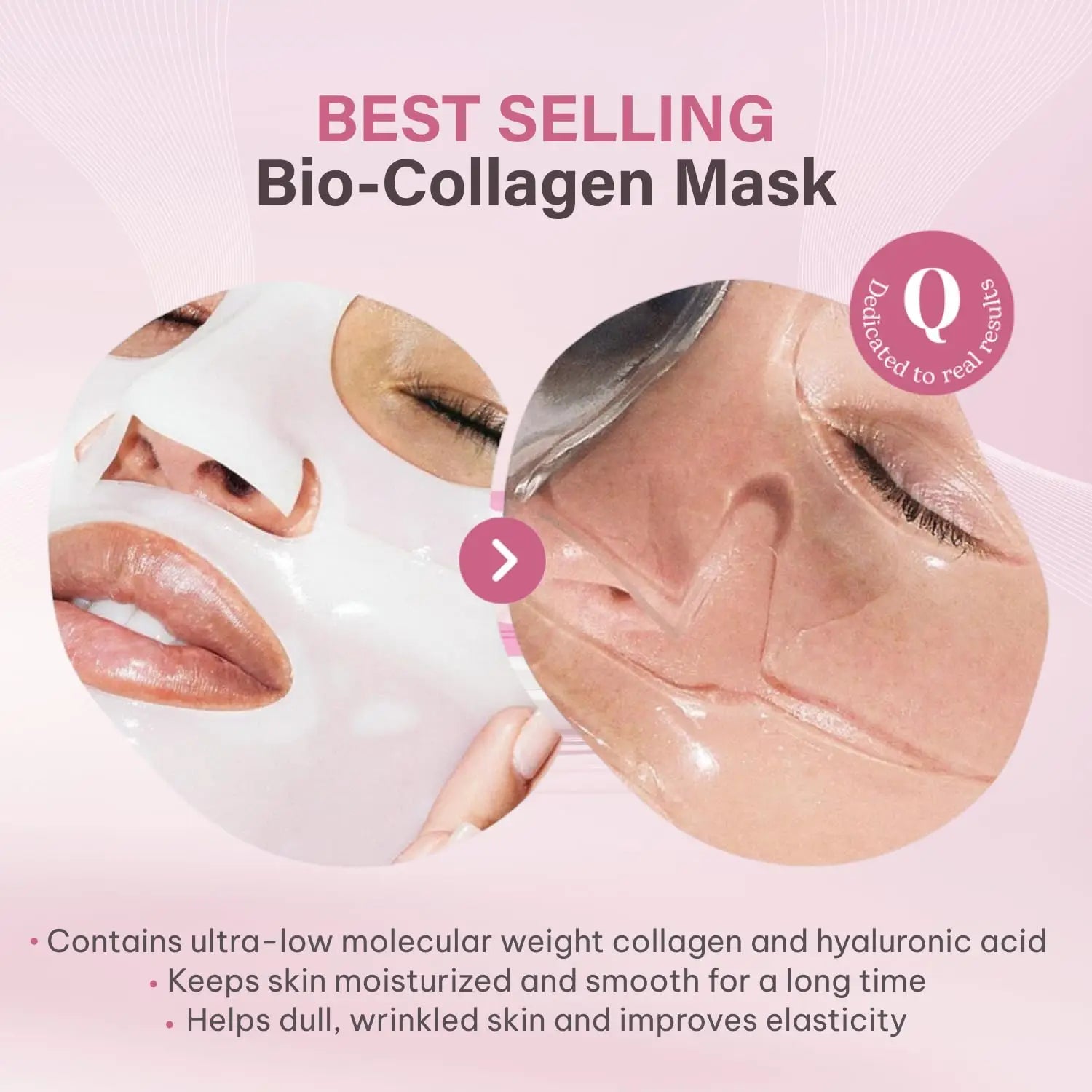 Collagen Face Mask Overnight – Hydrating Korean Sheet Mask – Niacinamide & Low Molecular Collagen – Firming & Smoothing Skinc