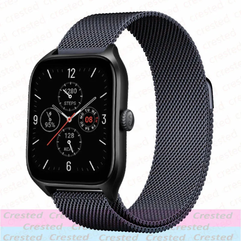 20mm/22mm Milanese band For Amazfit GTS/2/2e/3/4/GTS2 Mini/GTR 42mm/47mm/GTR2/3/4/Pro stratos Metal Bracelet Amazfit bip strap