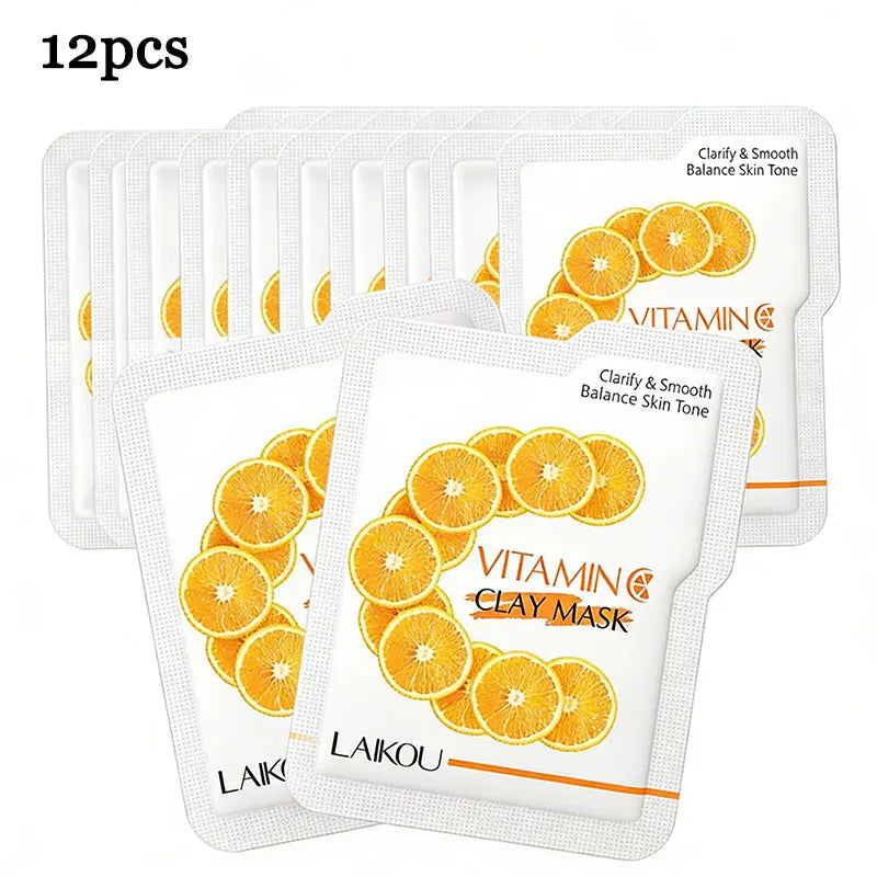 12pcs Sakura Mud mask Brightening Hydrating Face Mask Luminious Skin Clean Facial Cleansing Clay Hydrating Anti Wrinkle Skincare