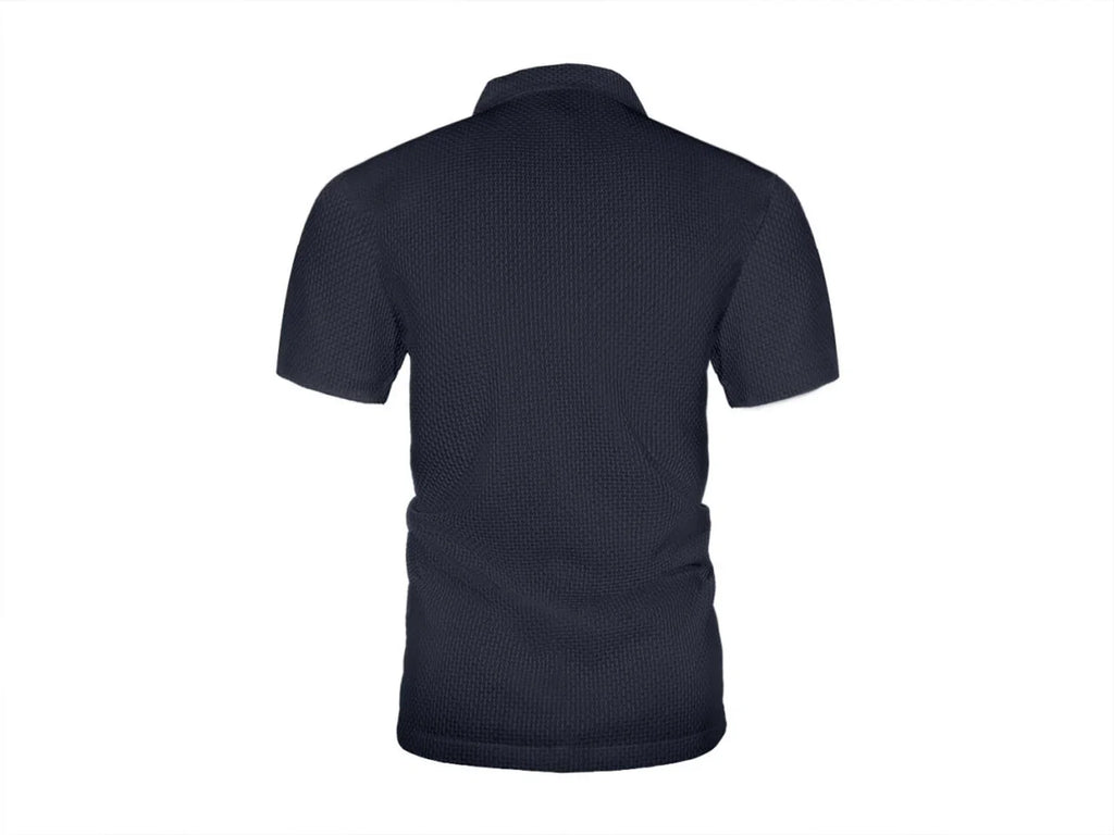 Cool Breeze Men’s Summer Ice Silk Lapel Pocket Polo Shirt