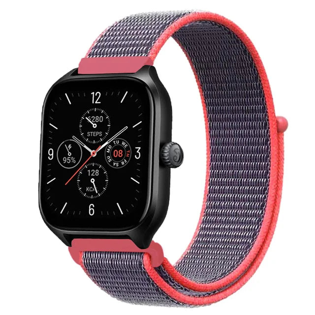 20mm 22mm Nylon Loop Band For Amazfit GTS 4/3/3pro/2e/GTS 2 Mini/GTR 4 47mm/GTR 2/Stratos 2 3 Strap For Amazfit Bip 3 Pro Correa