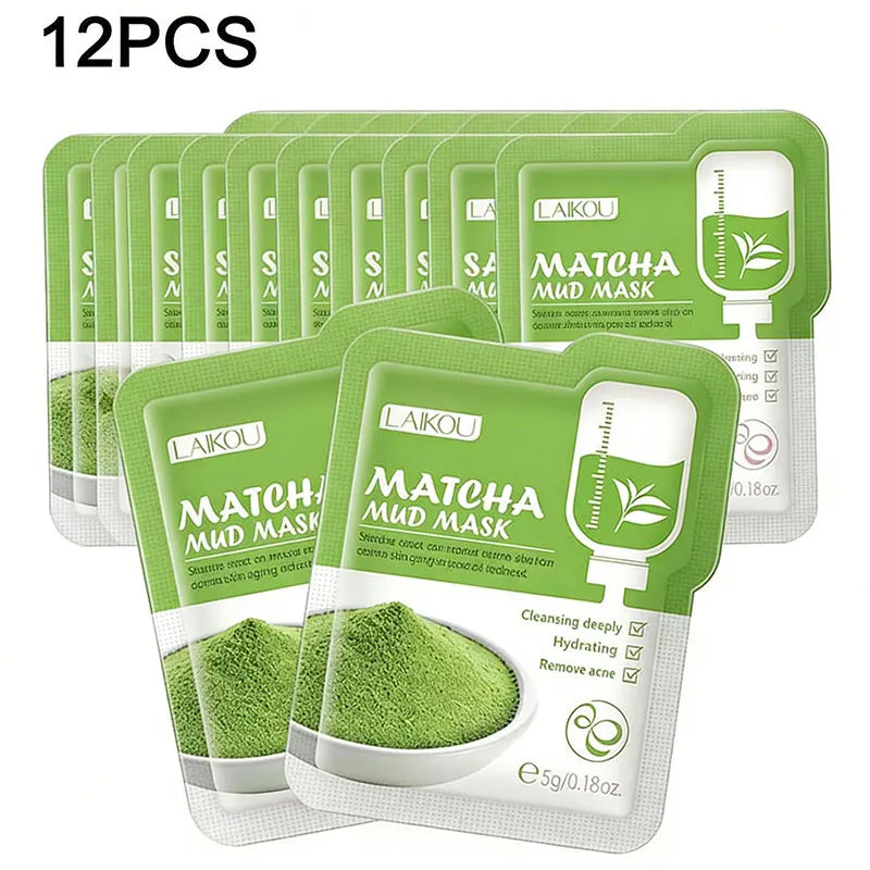 12pcs Sakura Mud mask Brightening Hydrating Face Mask Luminious Skin Clean Facial Cleansing Clay Hydrating Anti Wrinkle Skincare